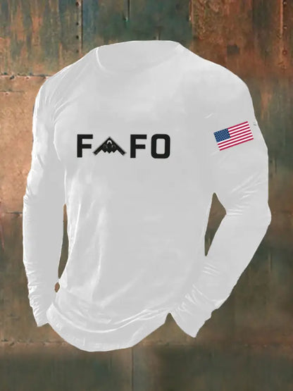 Men’s Midnight Hammer FAFO Printed Long Sleeve T-shirt White / S