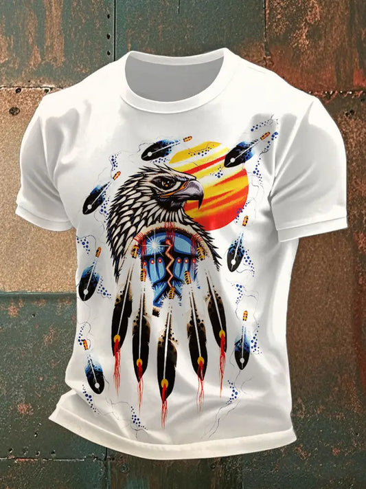Men’s Native American Eagle T-shirt As picture / S