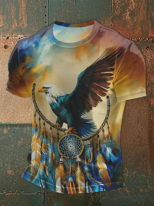 Men’s Native American Eagle T-shirt As picture / S