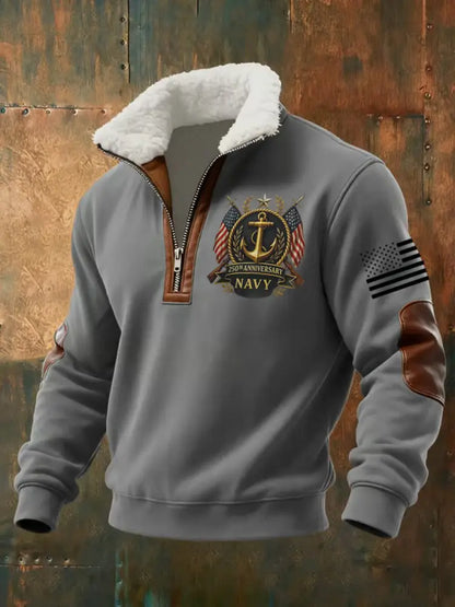 Men’s Navy Printed Sweatshirt Gray / S