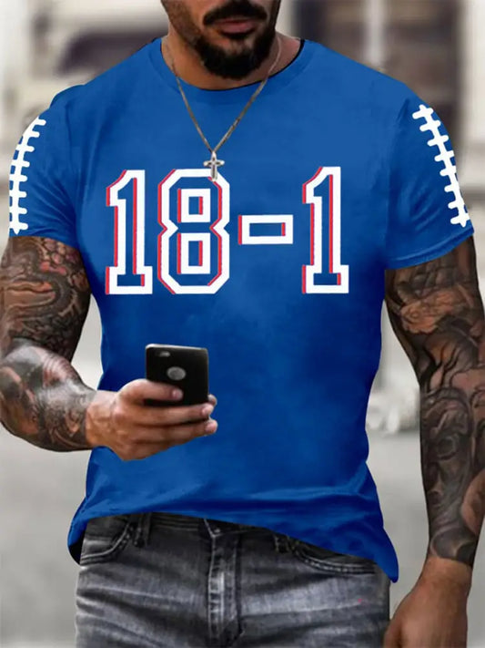 Men’s New York Football Short Sleeves T shirt Blue / S