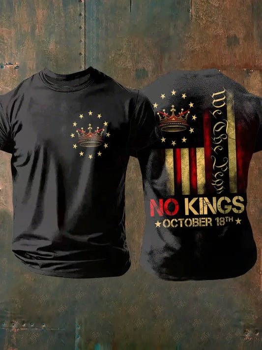 Men’s No Kings in America short sleeves t-shirt Black / S