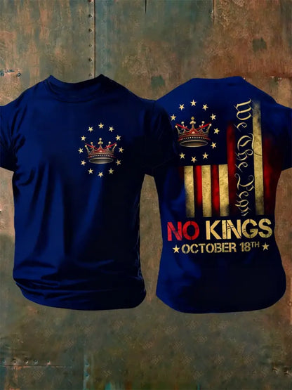 Men’s No Kings in America short sleeves t-shirt Navy Blue / S