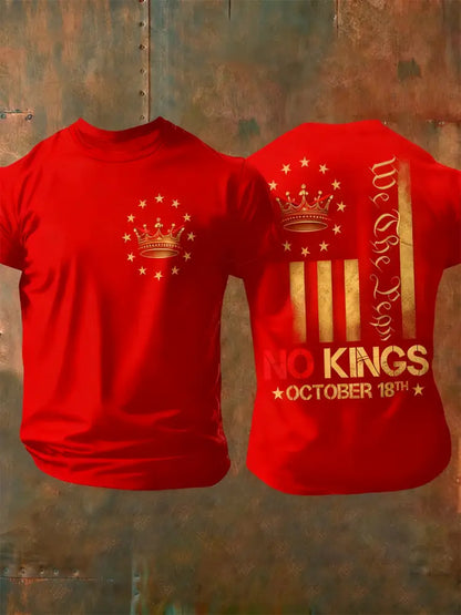 Men’s No Kings in America short sleeves t-shirt Red / S