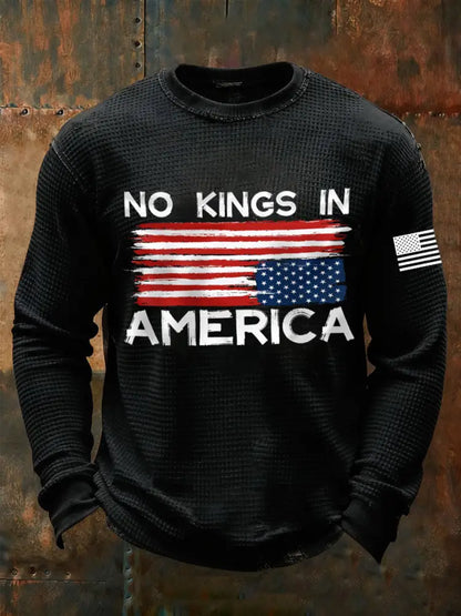 Men’s ’No Kings in America’ T-shirts Black / S
