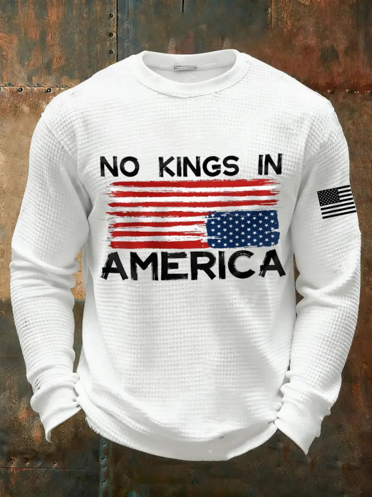Men’s ’No Kings in America’ T-shirts White / S