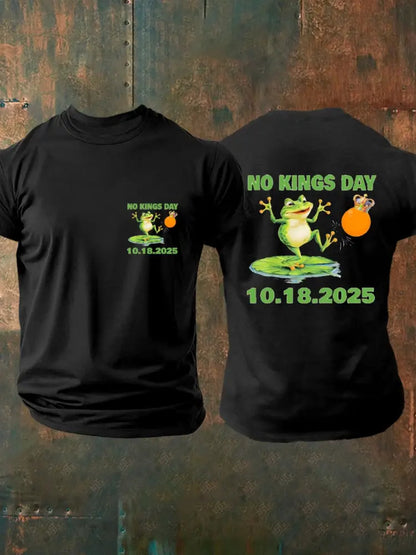 Men’s No Kings Portland Frog Protest 10.18.2025 T-shirt Black / S