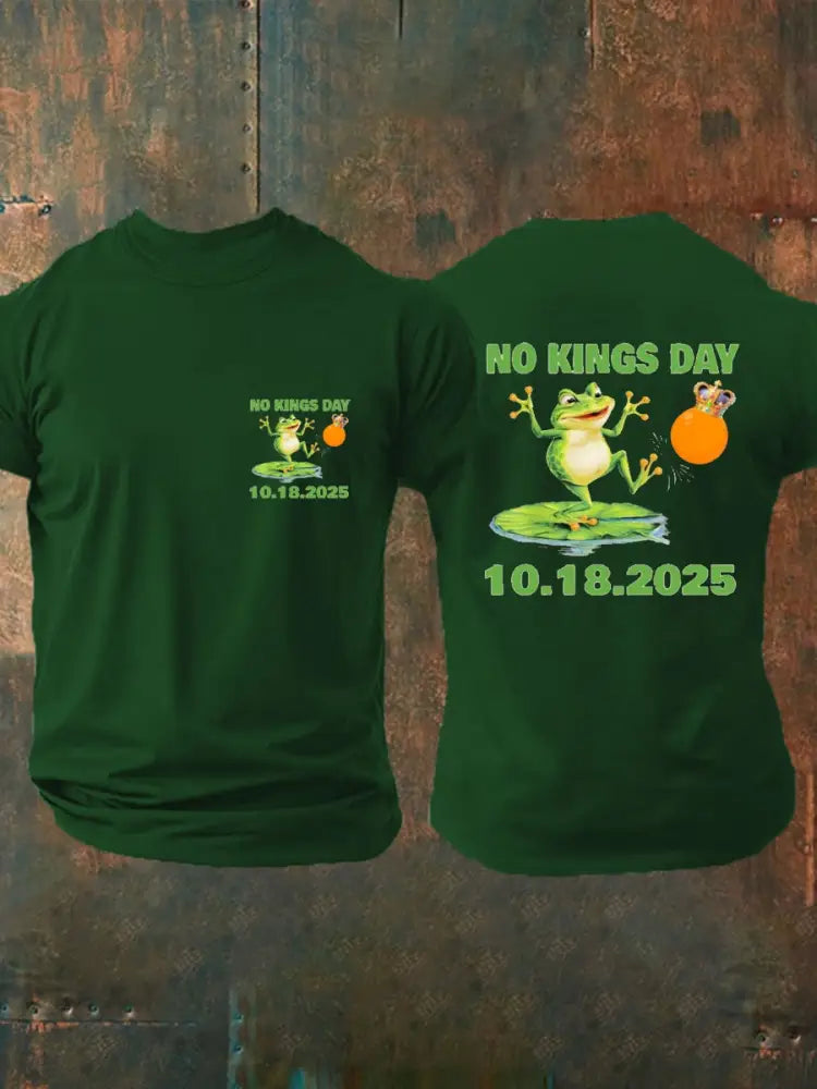 Men’s No Kings Portland Frog Protest 10.18.2025 T-shirt Dark Green / S