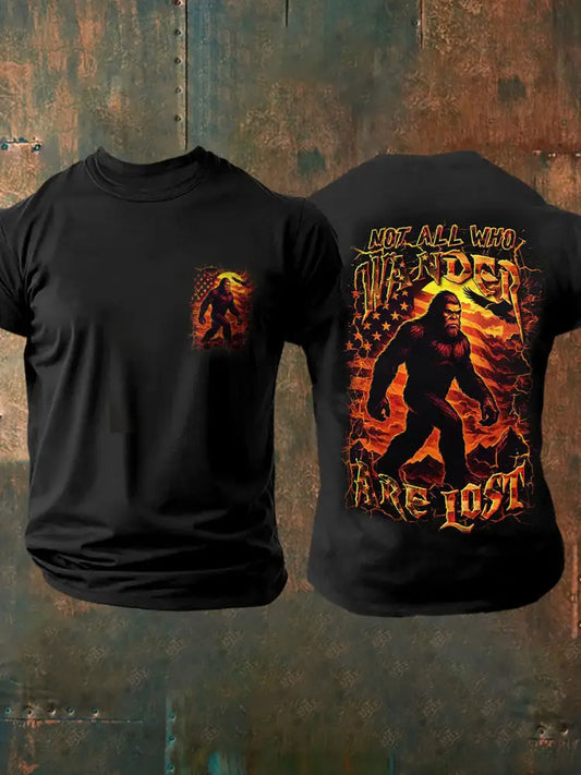 Men’s NOT ALL WHO WANDER ARE LOST Printed T-shirt Black / S