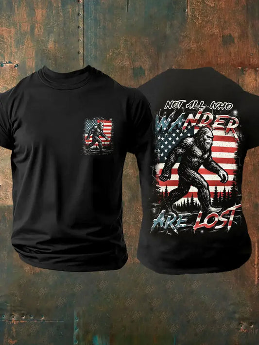 Men’s NOT ALL WHO WANDER ARE LOST Printed T-shirt Black / S