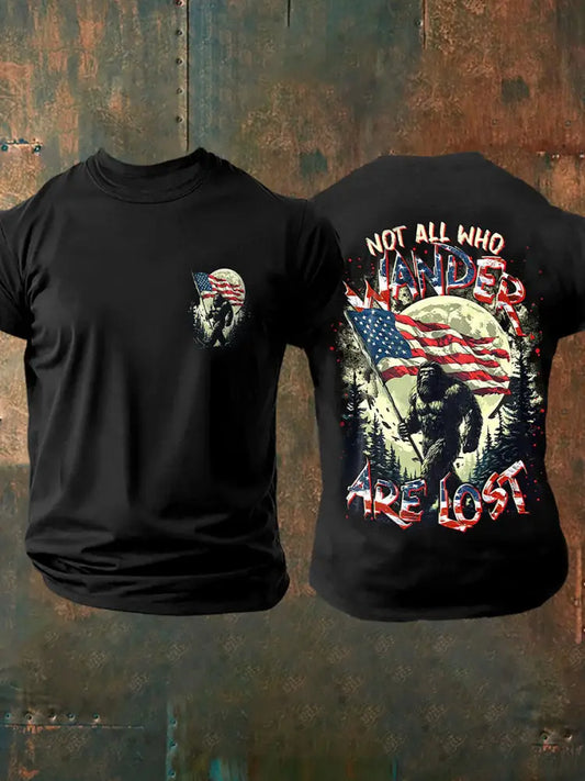 Men’s NOT ALL WHO WANDER ARE LOST Printed T-shirt Black / S