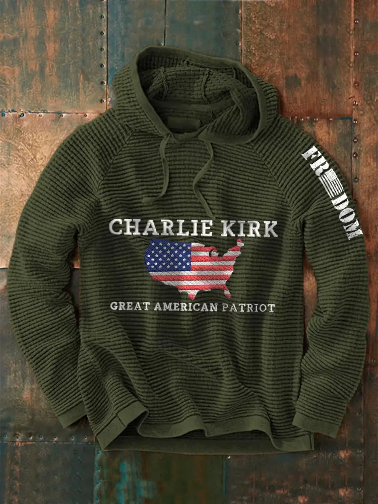 Men’s Patriotic Hoodie Army Green / S