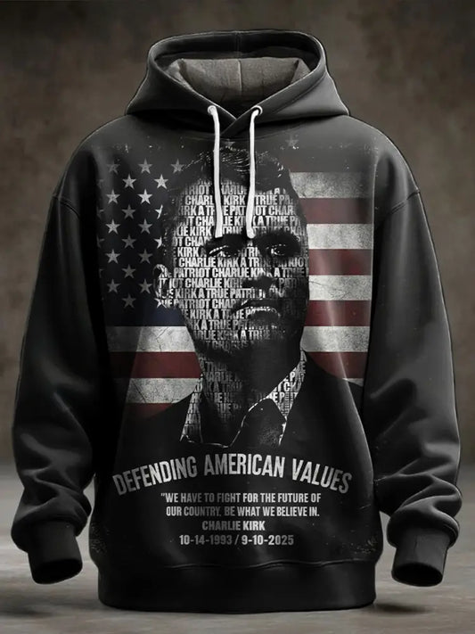 Men’s Patriotic Hoodie Black / S