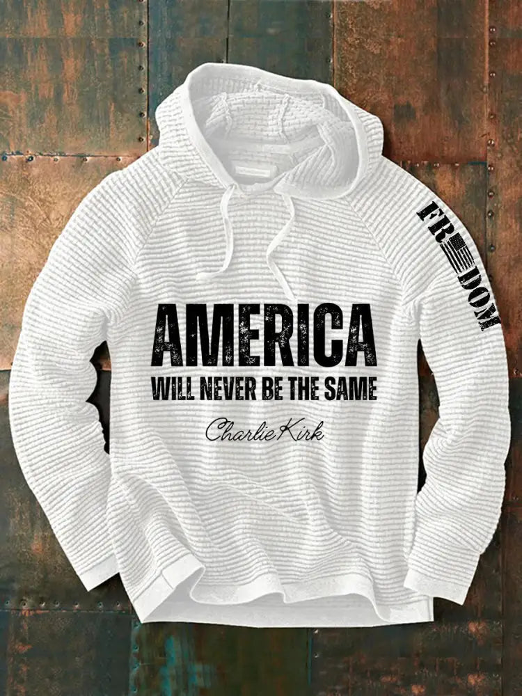 Men’s Patriotic Hoodie White / S