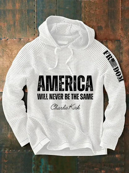 Men’s Patriotic Hoodie White / S
