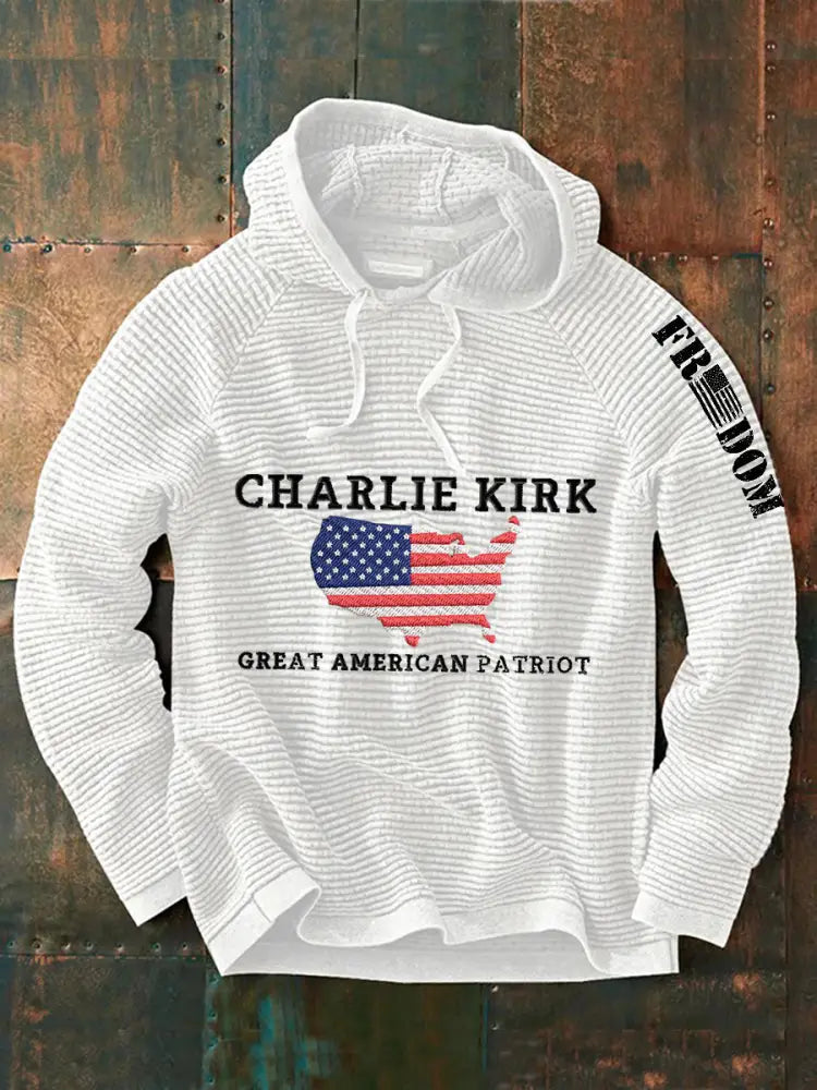 Men’s Patriotic Hoodie White / S