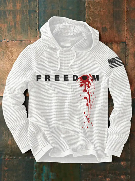 Men’s Patriotic Hoodie White / S