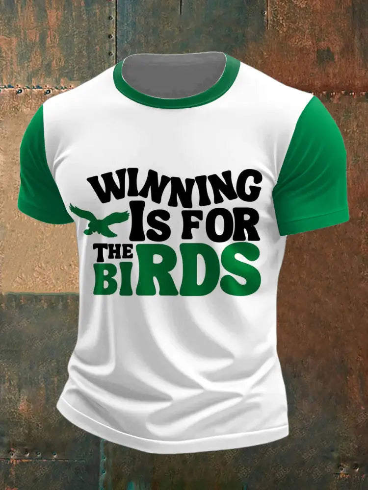 Men’s Philadelphia Eagles Printed Vintage Fashion Loose Short Sleeve T-Shirt White-Green / S