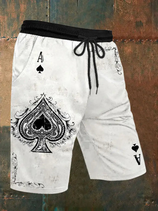 Men’s poker A of spades casual shorts As picture / S