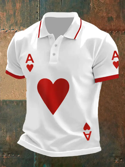 Men’s poker ace of hearts tops Black / S