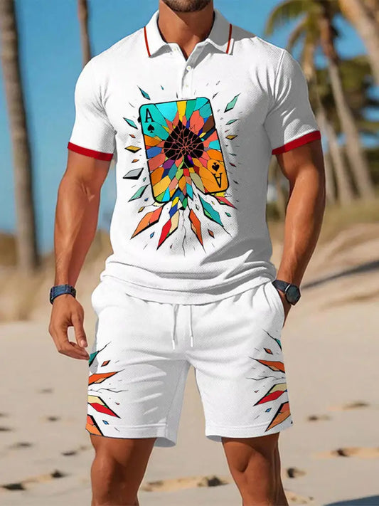 Men’s Poker Ace of Spades Casual Sets As picture / S
