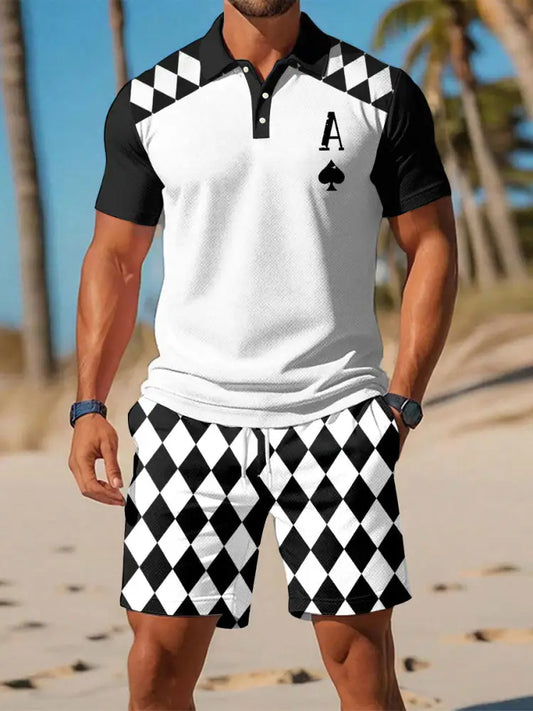 Men’s Poker Ace of Spades Casual Sets As picture / S