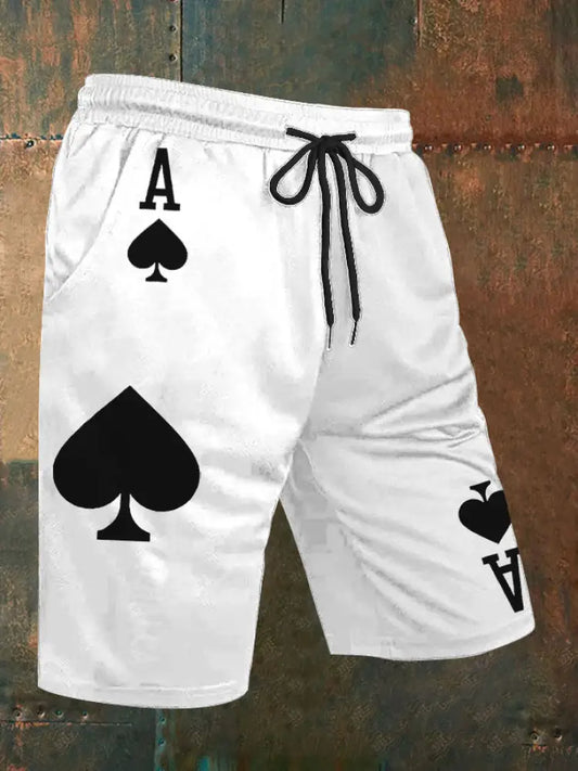 Men’s Poker Ace of Spades shorts White / S