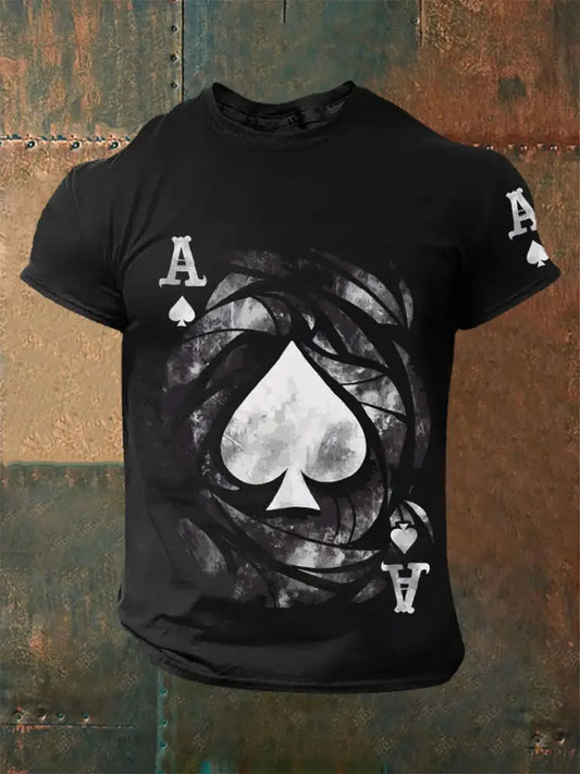 Men’s Poker Ace of Spades T-shirts Black / S