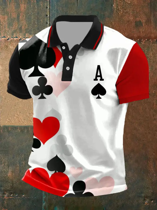 Men’s poker ace of spades tops As picture / S