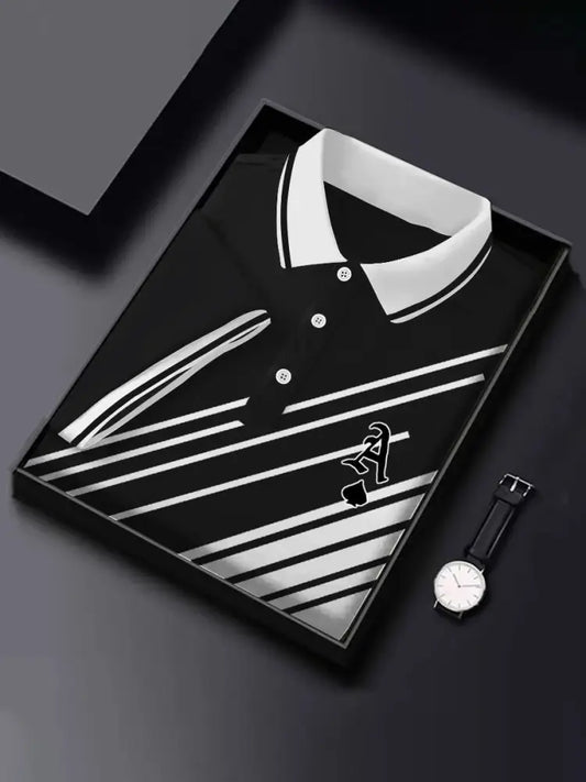 Men’s poker ace of spades tops Black And White / S