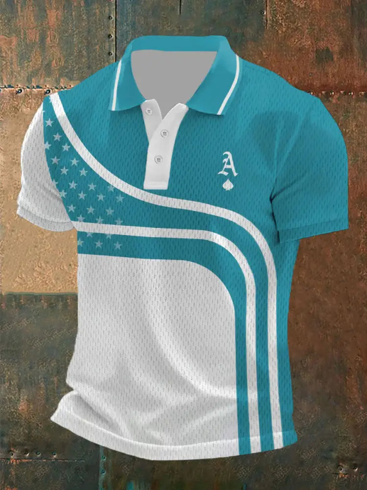 Men’s poker ace of spades tops Blue-Green / S