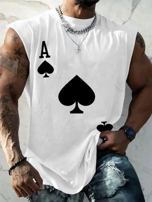 Men’s poker Ace of Spades vest White / S