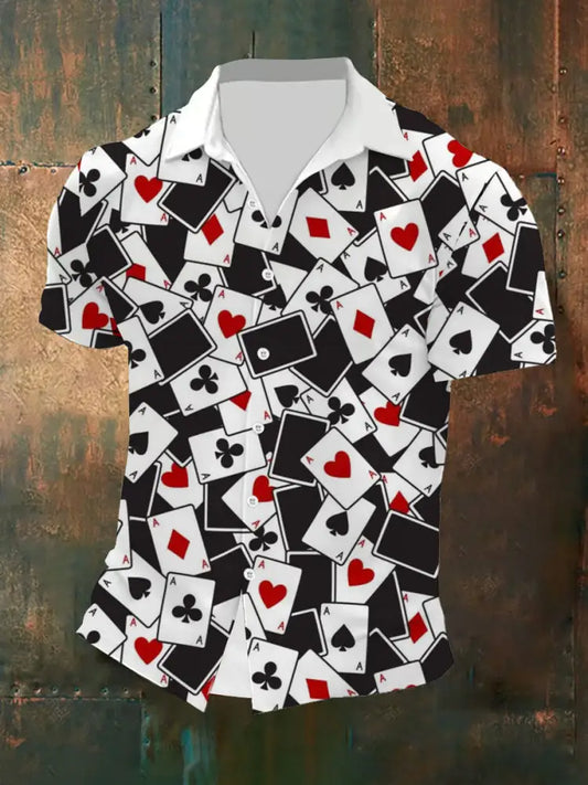 Men’s Poker Art Print Shirt As picture / S