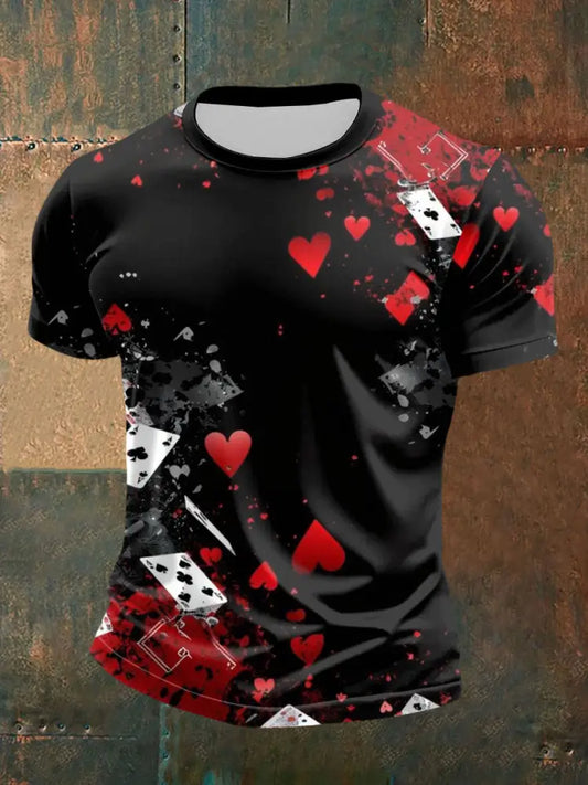 Men’s Poker Art Print T-Shirt Black / S