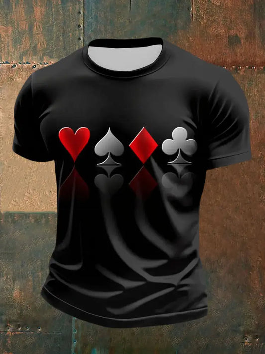 Men’s Poker Art Print T-Shirt Black / S