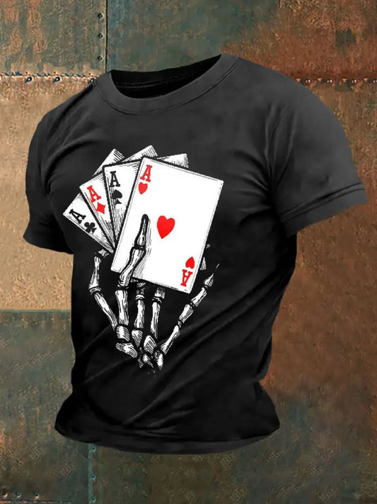 Men’s Poker Art Print T-Shirt Black / S