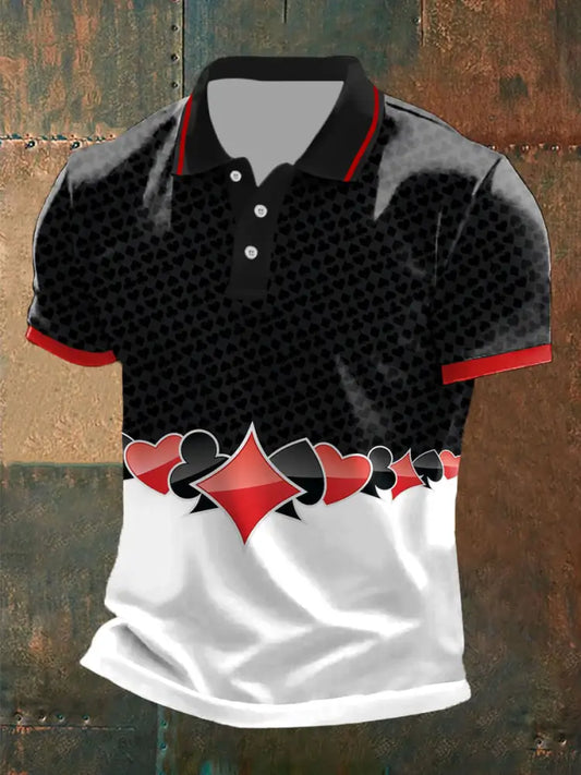 Men’s poker casual tops Black And White / S