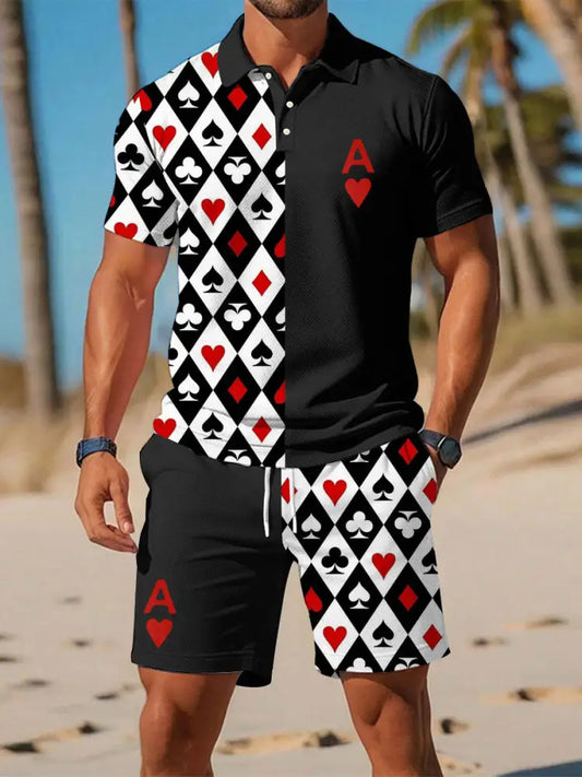 Men’s Poker Hearts A Casual Sets As picture / S