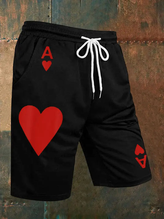 Men’s Poker Hearts A Shorts Black / S