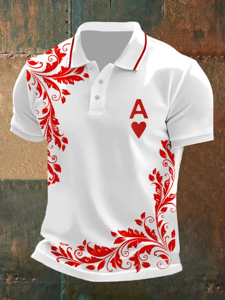 Men’s Poker Hearts A Tops White / S
