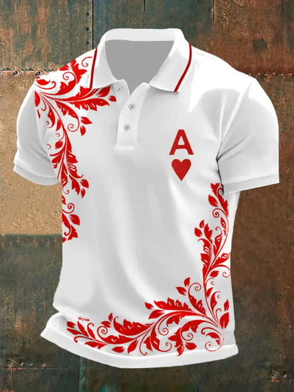 Men’s Poker Hearts A Tops White / S