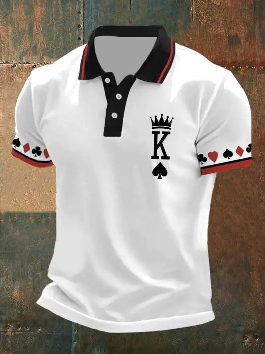 Men’s poker K of spades casual tops White / S