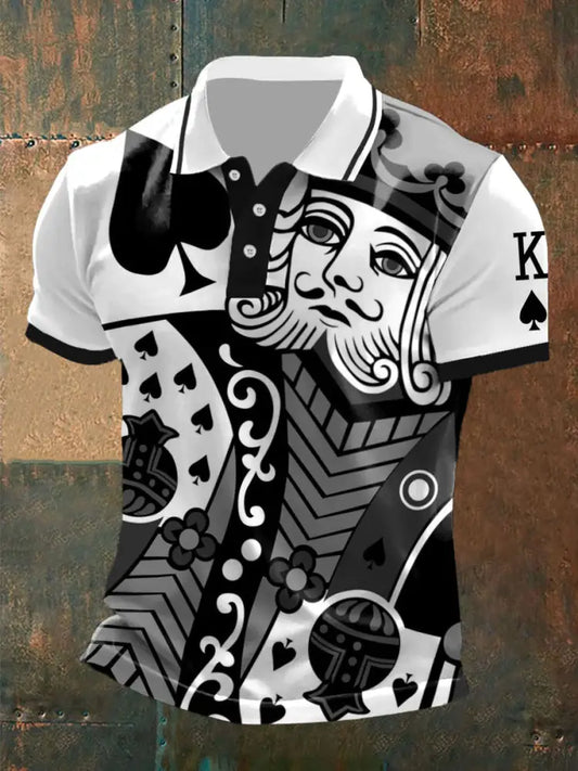 Men’s poker king of spades tops As picture / S