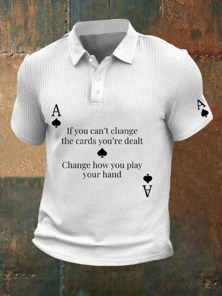 Men’s Poker Philosophy of Life Waffle fabric T-shirt White / S