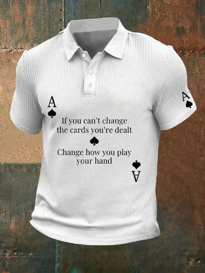 Men’s Poker Philosophy of Life Waffle fabric T-shirt White / S