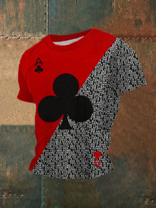 Men’s Poker Printed Casual T-Shirt As picture / S