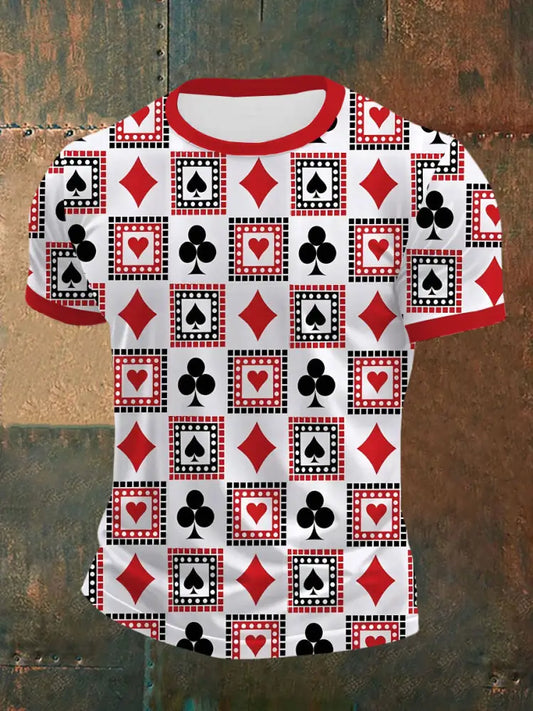 Men’s Poker Printed Casual T-Shirt As picture / S