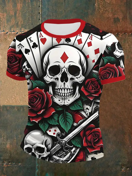 Men’s Poker Printed Casual T-Shirt As picture / S