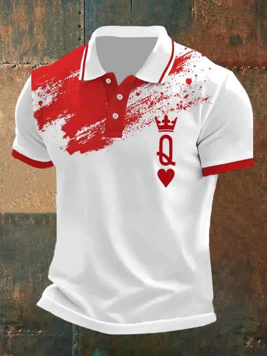 Men’s poker queen of hearts tops White / S