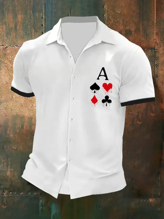 Men’s poker resort shirt White / S